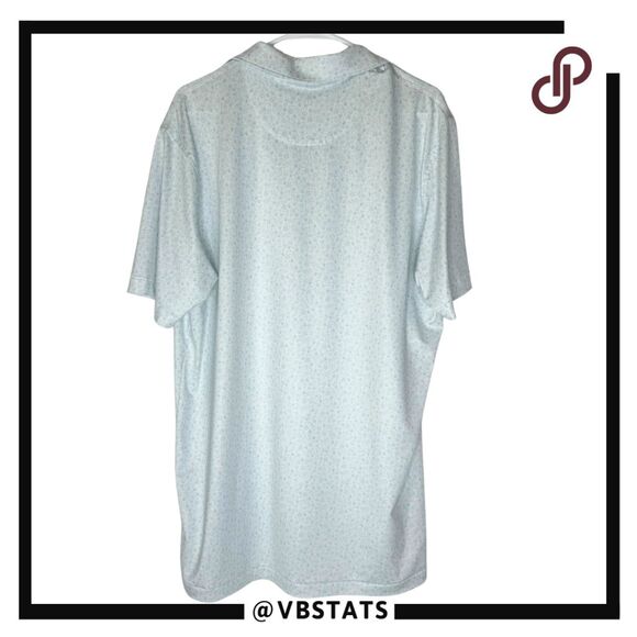 Peter Millar Men's Performance Short Sleeve Polo Shirt Blue‎ White Size Large - Picture 2 of 9